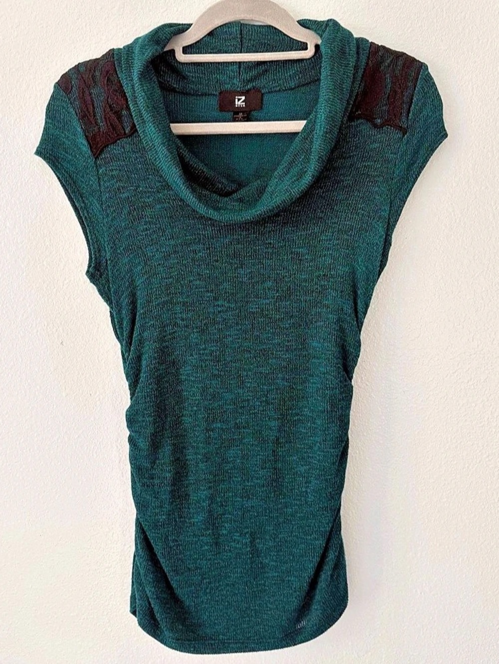iZ Byer California Cowl Neck Sweater in Green & Brown Size Medium